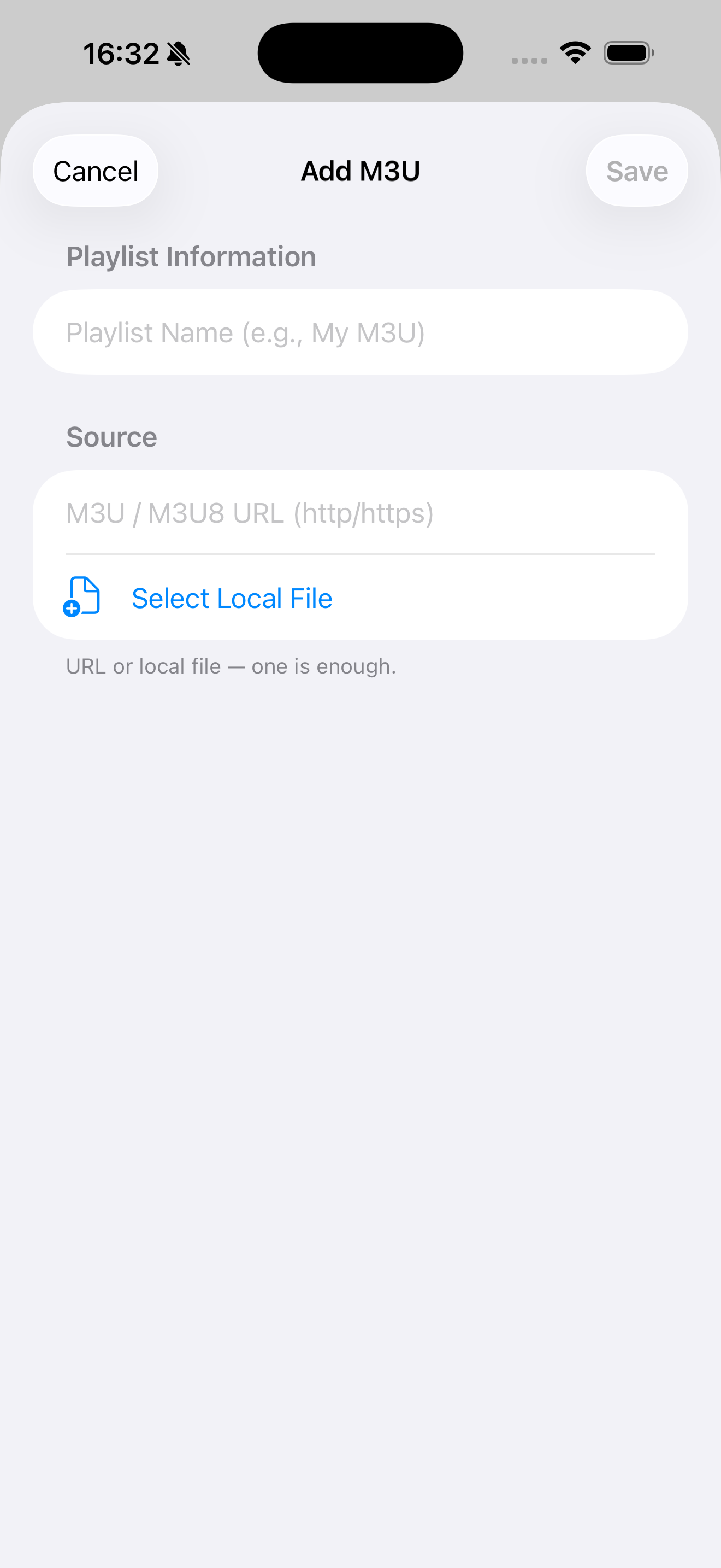 Add your playlist