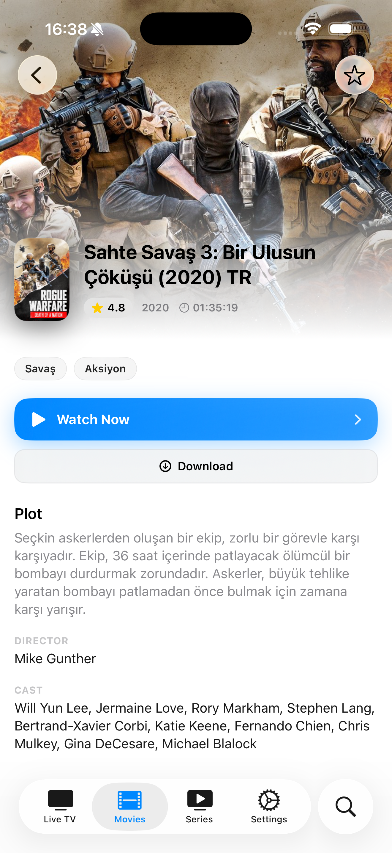 Movie detail on iPhone