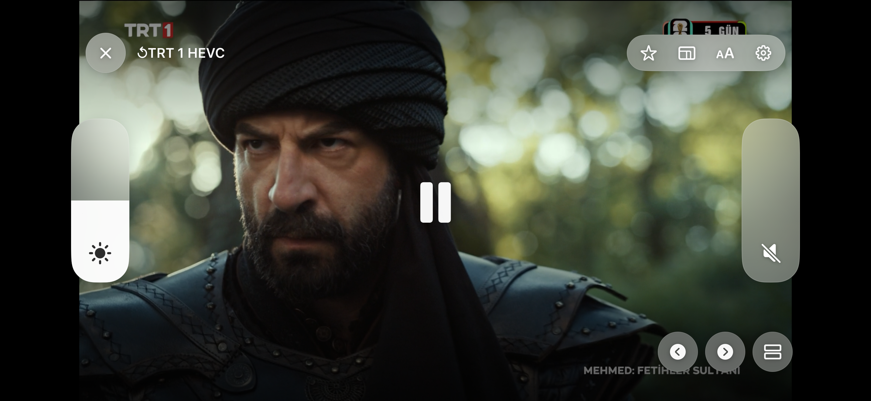 Live TV player on iPhone