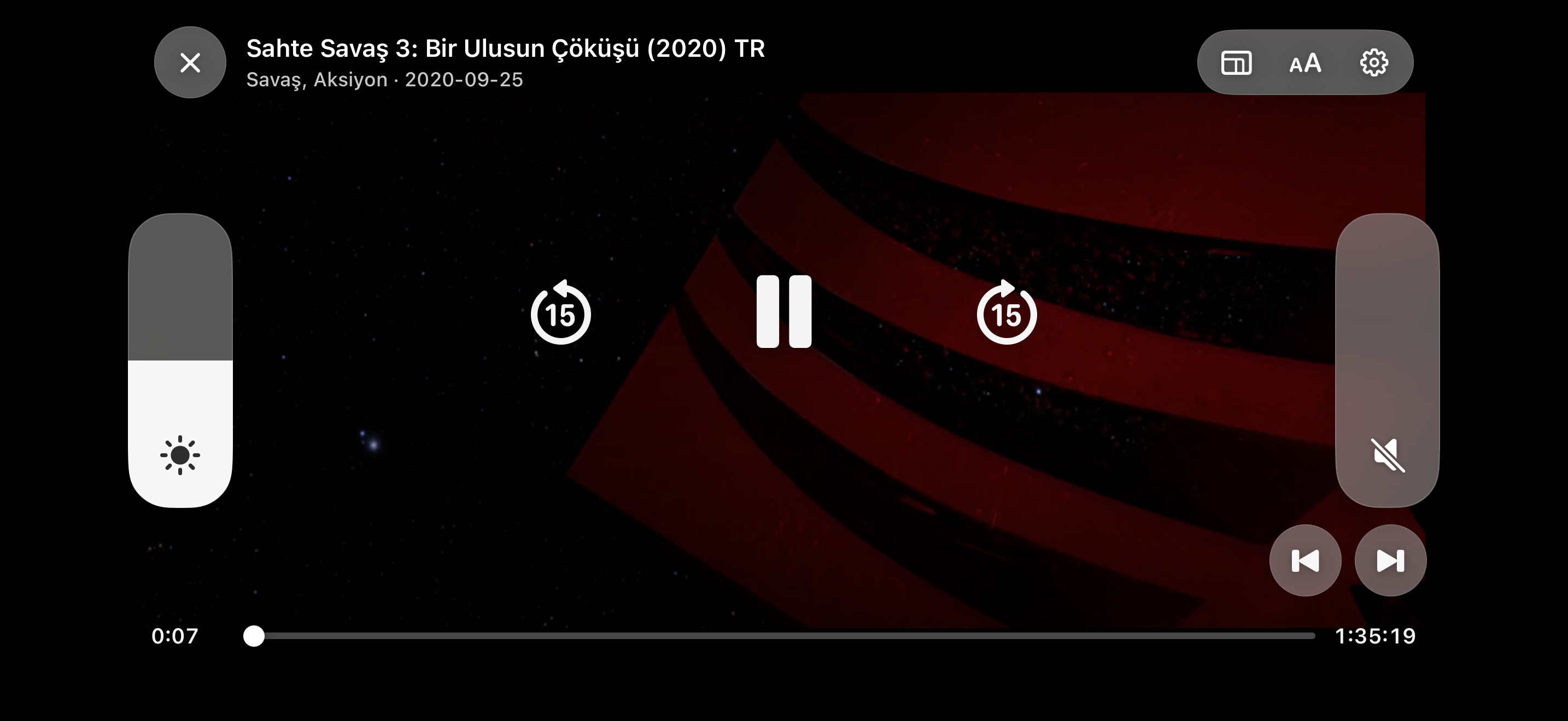 Movie player on iPhone
